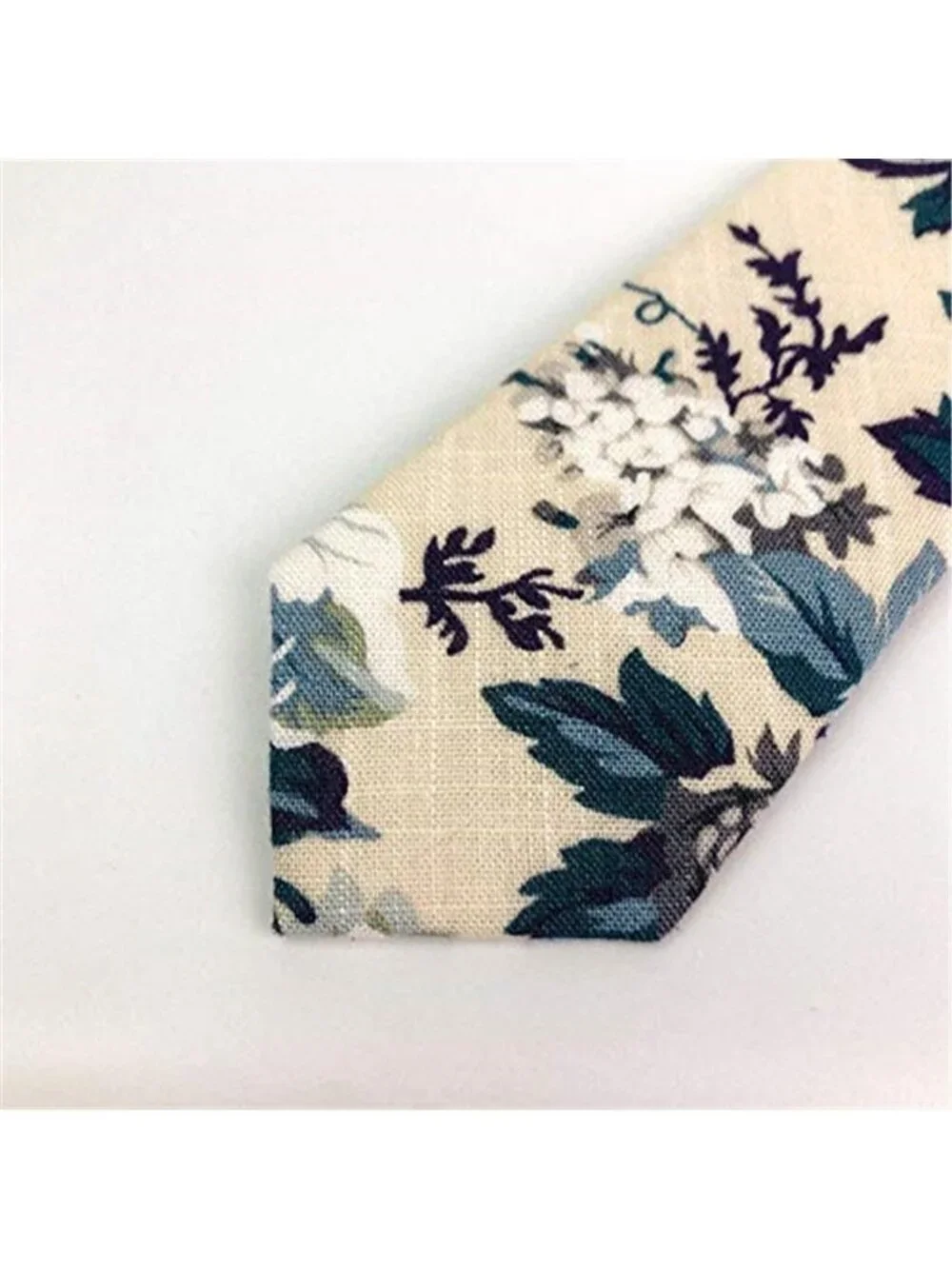 Men's Cotton Floral Neck Tie 2.56'' Printed Skinny Tie